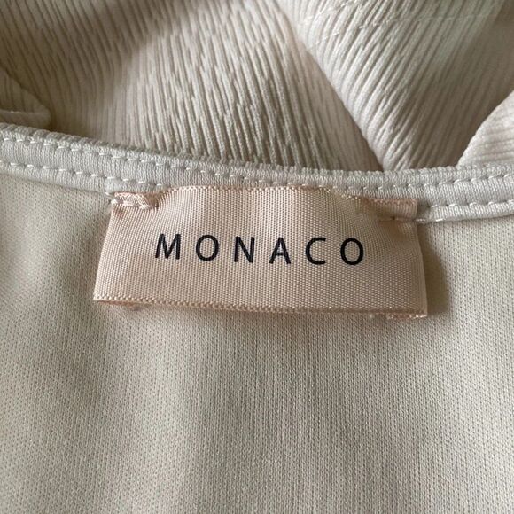 Z Monaco Women’s Small Tight Fit Mini Dress Flutter Sleeves Textured - Picture 5 of 6